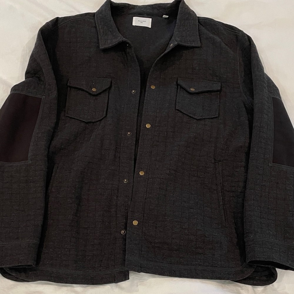Billy Reid Dark Gray Quilted Shirt Jacket